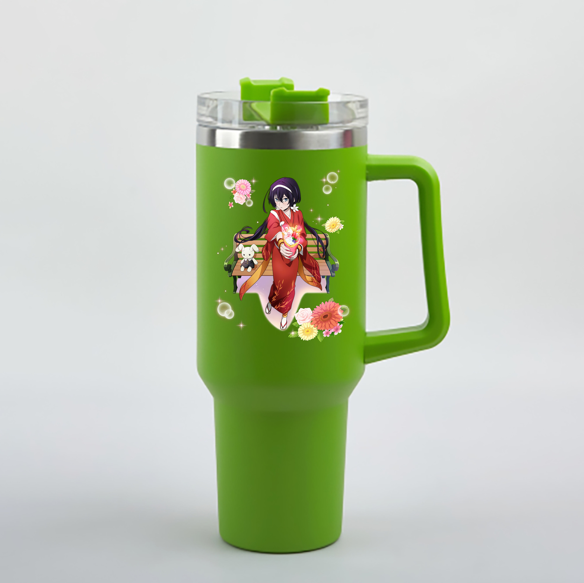 （画像用） 文豪ストレイドッグス Bungo Stray Dogs 1200mL車用タンブラー - クリスタルステッカー（プラスチックストロー付き）